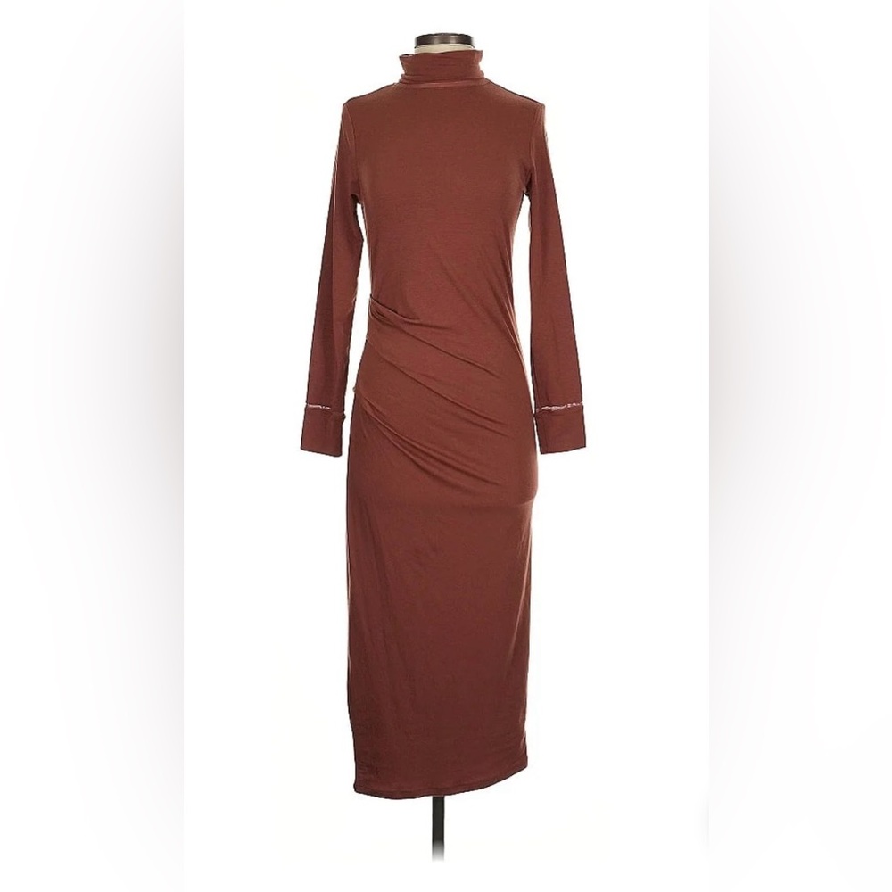 Athleta Merino Wool Mock Neck Dress XS ankle length